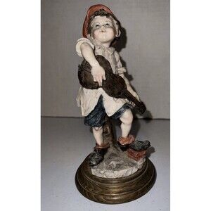 Signed Rare Art Sculpture by Guiseppe Armani - Boy with Guitar - Made in Italy